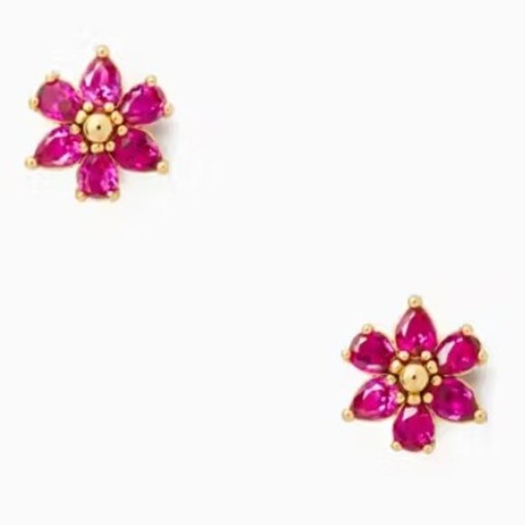 Kate Spade First Bloom Pink CZ Floral Necklace & Earrings Set NWOT + Dust Bag - Picture 10 of 16